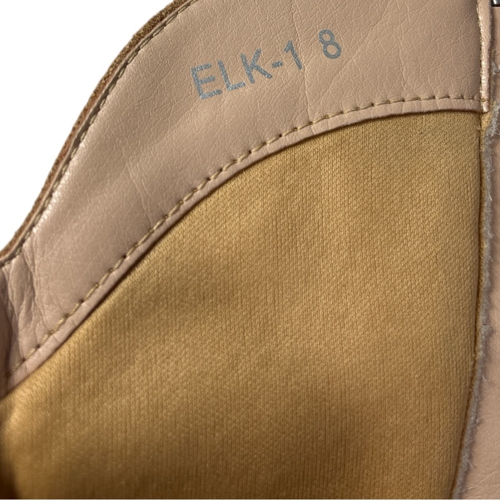 Top Moda Womens Sz 8 Cowboy Western Boots Pointy Toe Knee High Zipper Tan ELK-1 - Picture 8 of 8